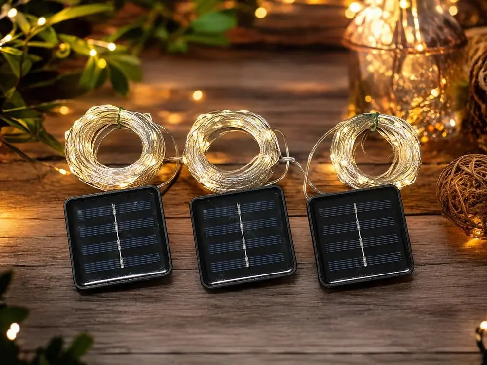 3 Pack Solar Powered LED Fairy String Lights Outdoor Garden Patio Decor New